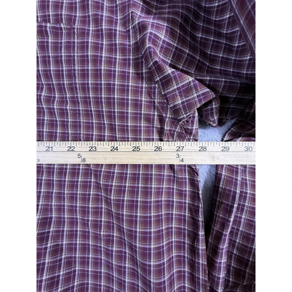 Ariat Pro SeriesShirt Men 2XL Maroon White Plaid Long Sleeve Button Down Western